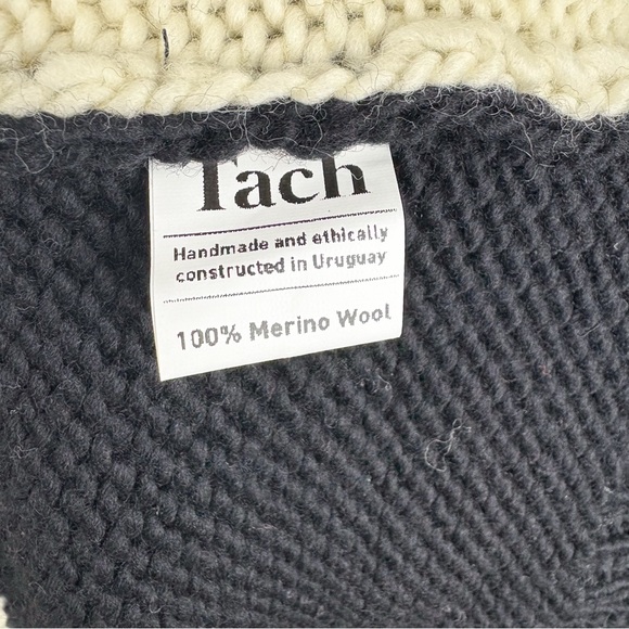 Tach Tampa Wool Cardigan Sweater Embroidered Floral Diamond Granny Knit Small - Picture 6 of 8